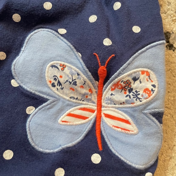 Carter’s girl 6 months romper butterfly blue white polka dots red stripes floral - Picture 3 of 5